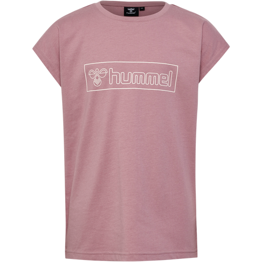 hmlBOXLINE T-SHIRT S/S 2 PK, GREY MELANGE/WOODROSE hmlBOXLINE T-SHIRT S/S 2 PK, GREY MELANGE/WOODROSE, packshot