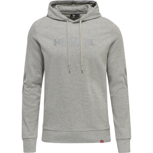 hmlLEGACY LOGO HOODIE PLUS, GREY MELANGE hmlLEGACY LOGO HOODIE PLUS, GREY MELANGE, packshot