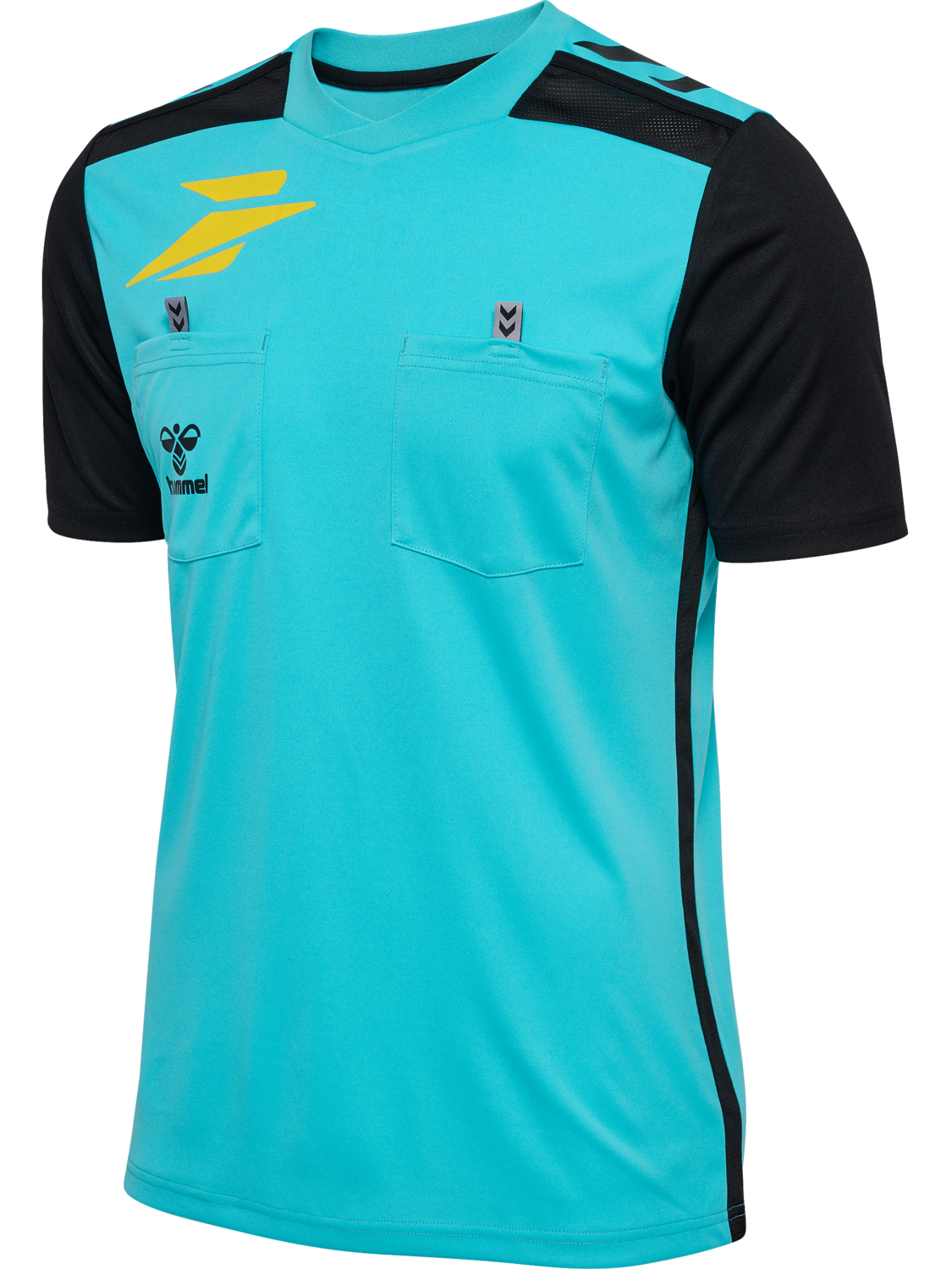 FFHB NEW REFEREE JERSEY S/S, SCUBA BLUE WO SPONSOR, packshot