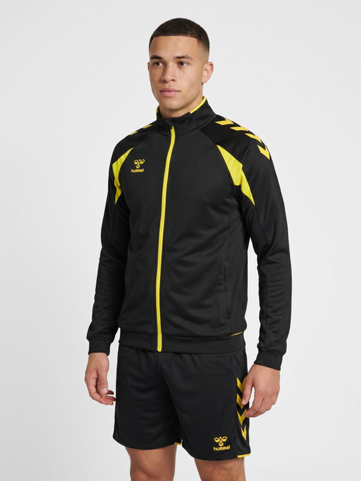 hmlCORE 2.0 TRACK ZIP JACKET, BLACK/BLAZING YELLOW, model