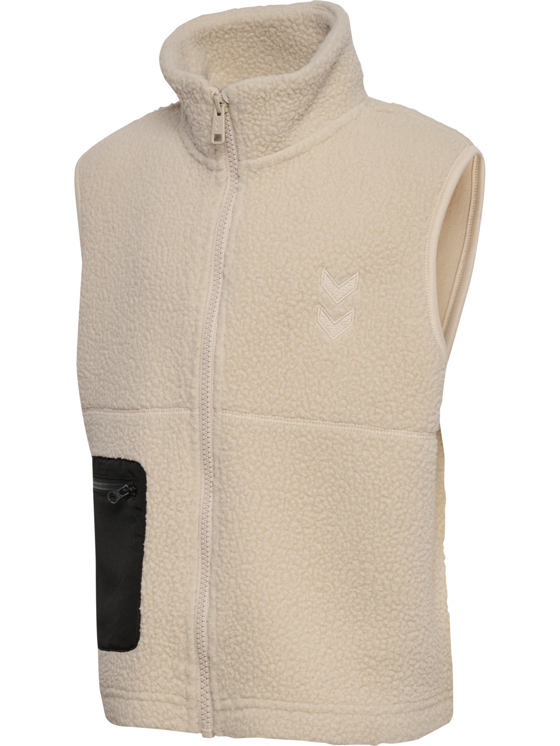 hmlJR MARTINI FLEECE ZIP VEST, OATMEAL, packshot