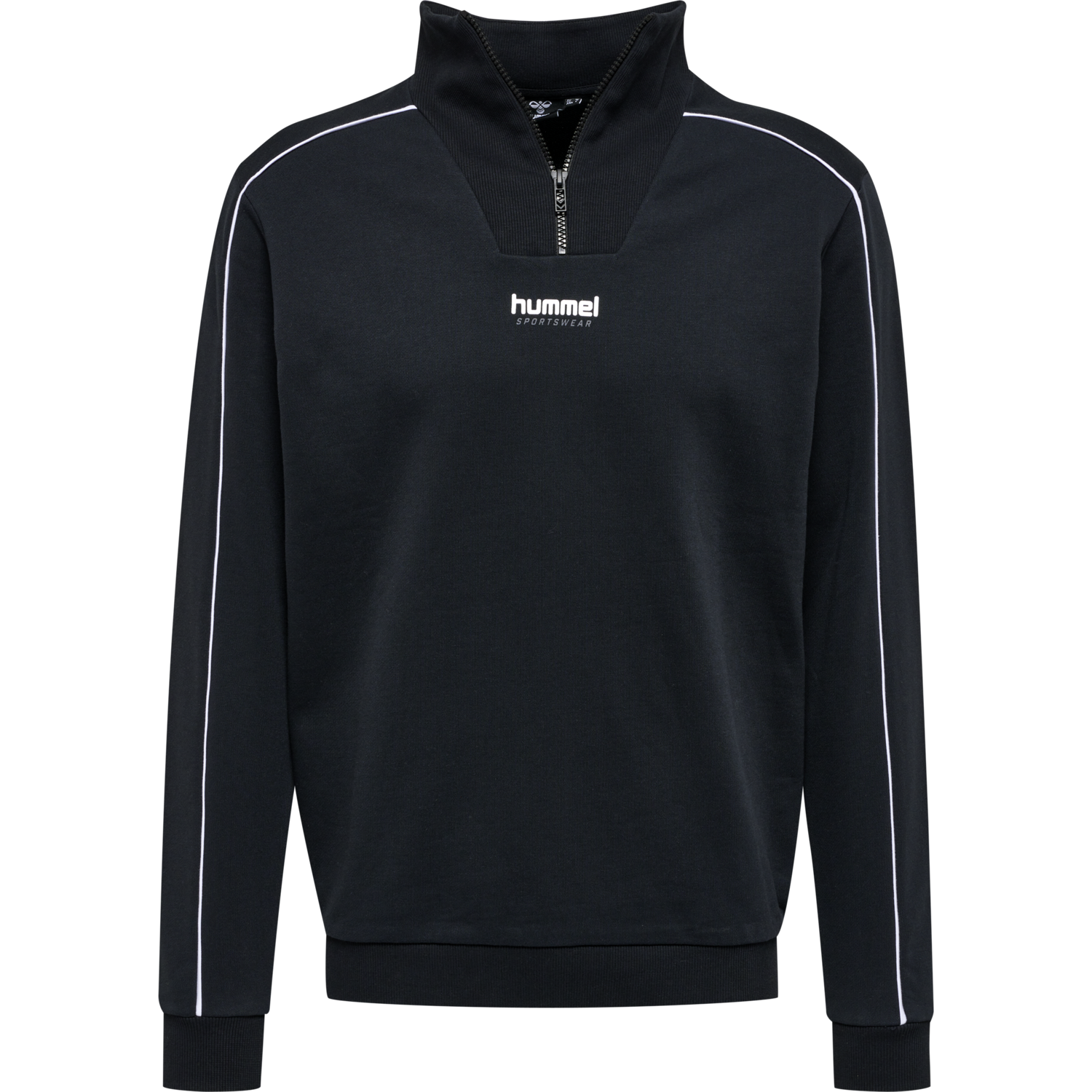 hmlLGC WESLEY HALF ZIP SWEATSHIRT, BLACK, packshot