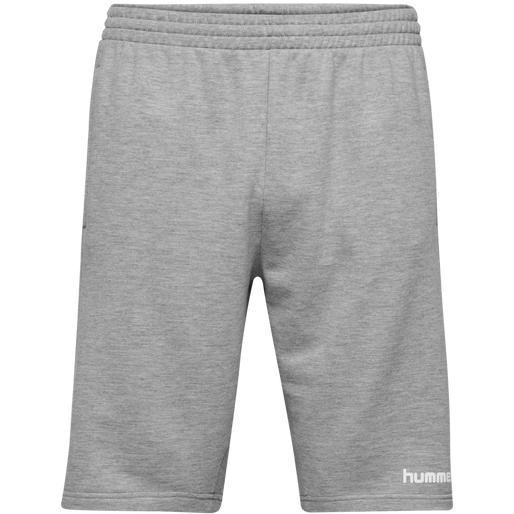 hmlGO KIDS COTTON BERMUDA SHORTS, GREY MELANGE hmlGO KIDS COTTON BERMUDA SHORTS, GREY MELANGE, packshot