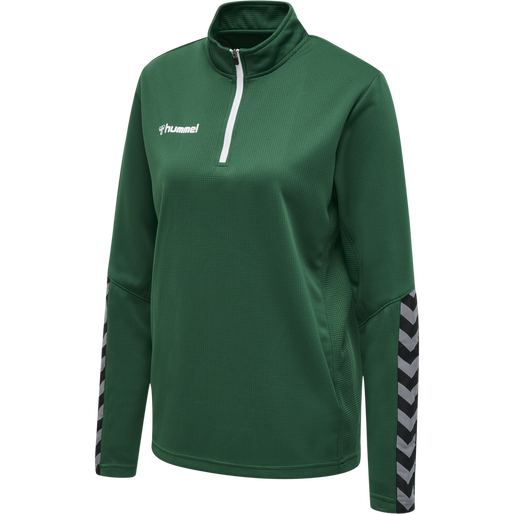 hmlAUTHENTIC HALF ZIP SWEATSHIRT WO, EVERGREEN, packshot