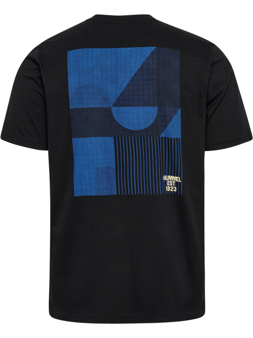 hmlREGULAR GRAPHIC TEE S/S, BLACK/BLUE, packshot