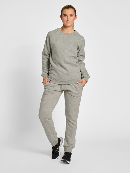 hmlRED BASIC SWEAT PANTS WOMAN, GREY MELANGE, model