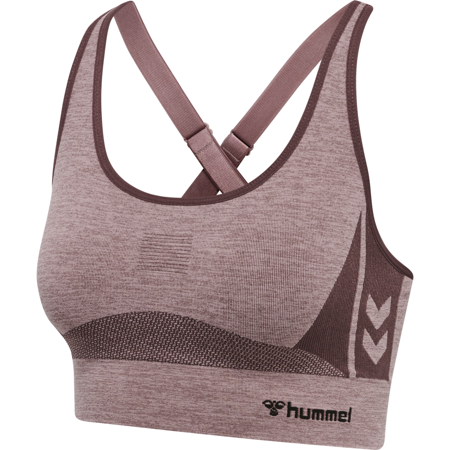 hmlCLEA SEAMLESS  SPORTS TOP, FUDGE/WOODROSE MELANGE, packshot