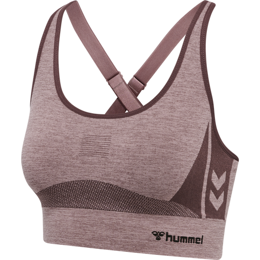 hmlCLEA SEAMLESS  SPORTS TOP, FUDGE/WOODROSE MELANGE, packshot