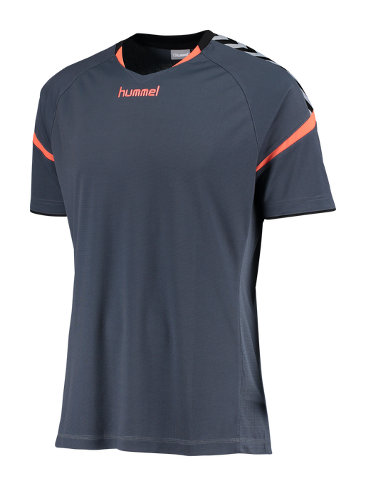 AUTH. CHARGE SS POLY JERSEY, OMBRE BLUE/NASTURIUM, packshot