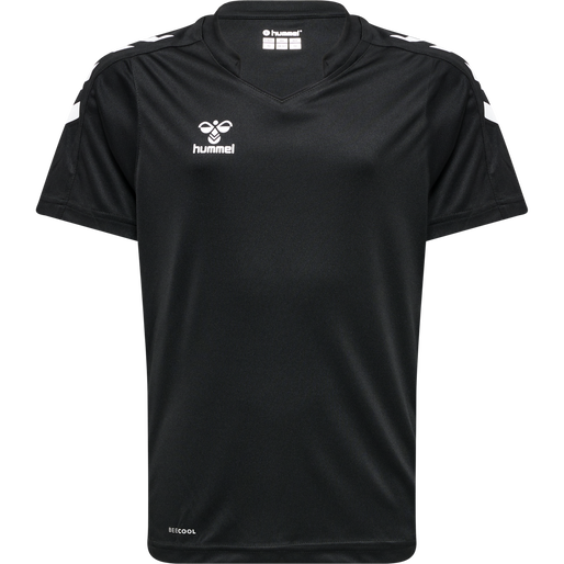 hmlCORE XK POLY JERSEY S/S KIDS, BLACK, packshot
