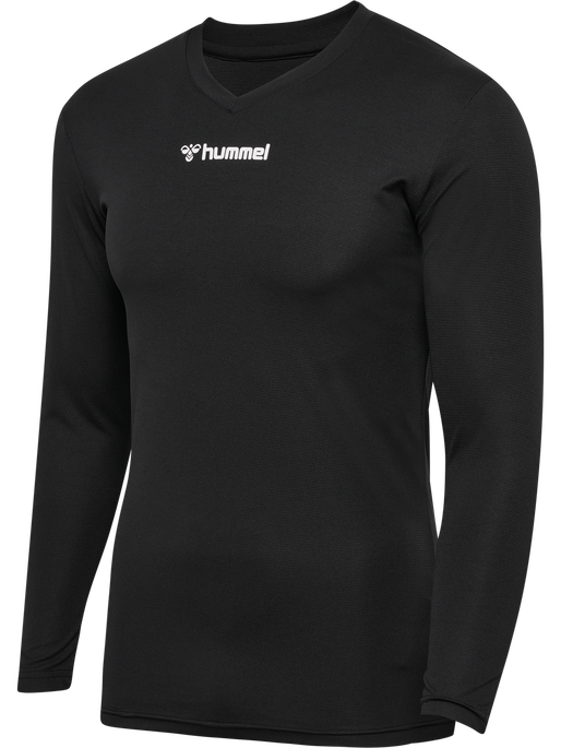 hmlBL ESSENTIAL TEE L/S, BLACK, packshot