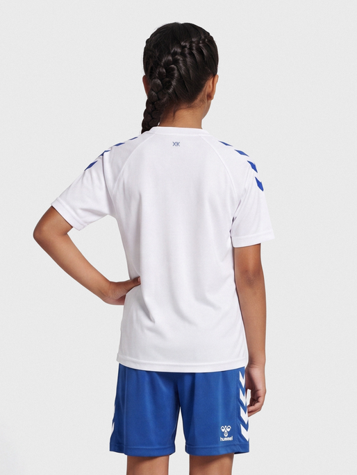 hmlCORE XK CORE POLY TEE S/S KIDS, WHITE/TRUE BLUE, model