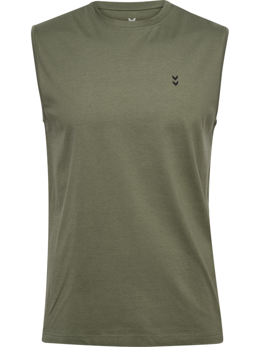 hmlHIIT MUSCLE TANK TOP, DEEP LICHEN GREEN, packshot
