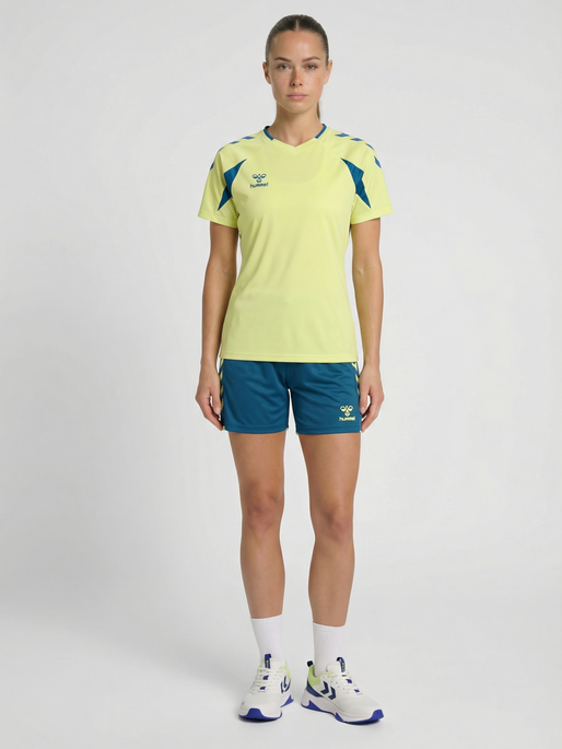 hmlCORE 2.0 JERSEY S/S WOMAN, PALE LIME YELLOW/CELESTIAL, model