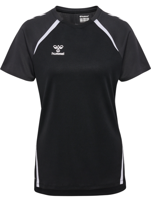 hmlLEAD 2.0 JERSEY S/S WOMAN, BLACK/ASPHALT, packshot