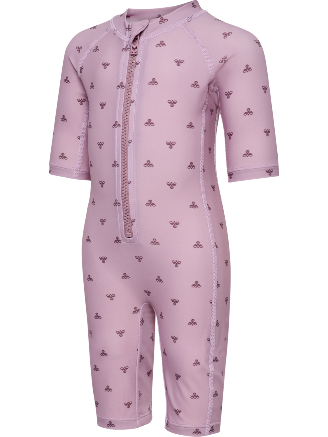 hmlMINI BEE AOP SWIMSUIT 3/4 SL, MAUVE SHADOW, packshot