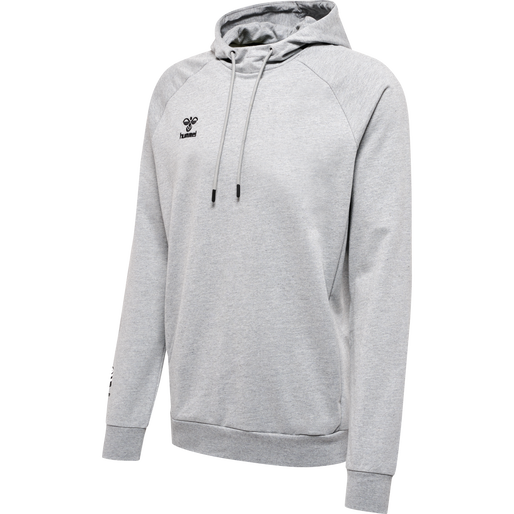 hmlMOVE GRID COTTON HOODIE, GREY MELANGE, packshot