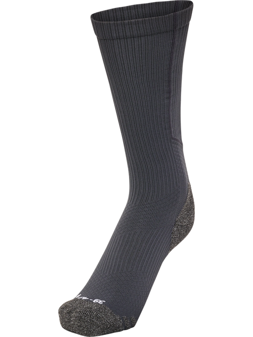 hmlPRO TRAINING SOCKS HIGH, ASPHALT/WHITE, packshot