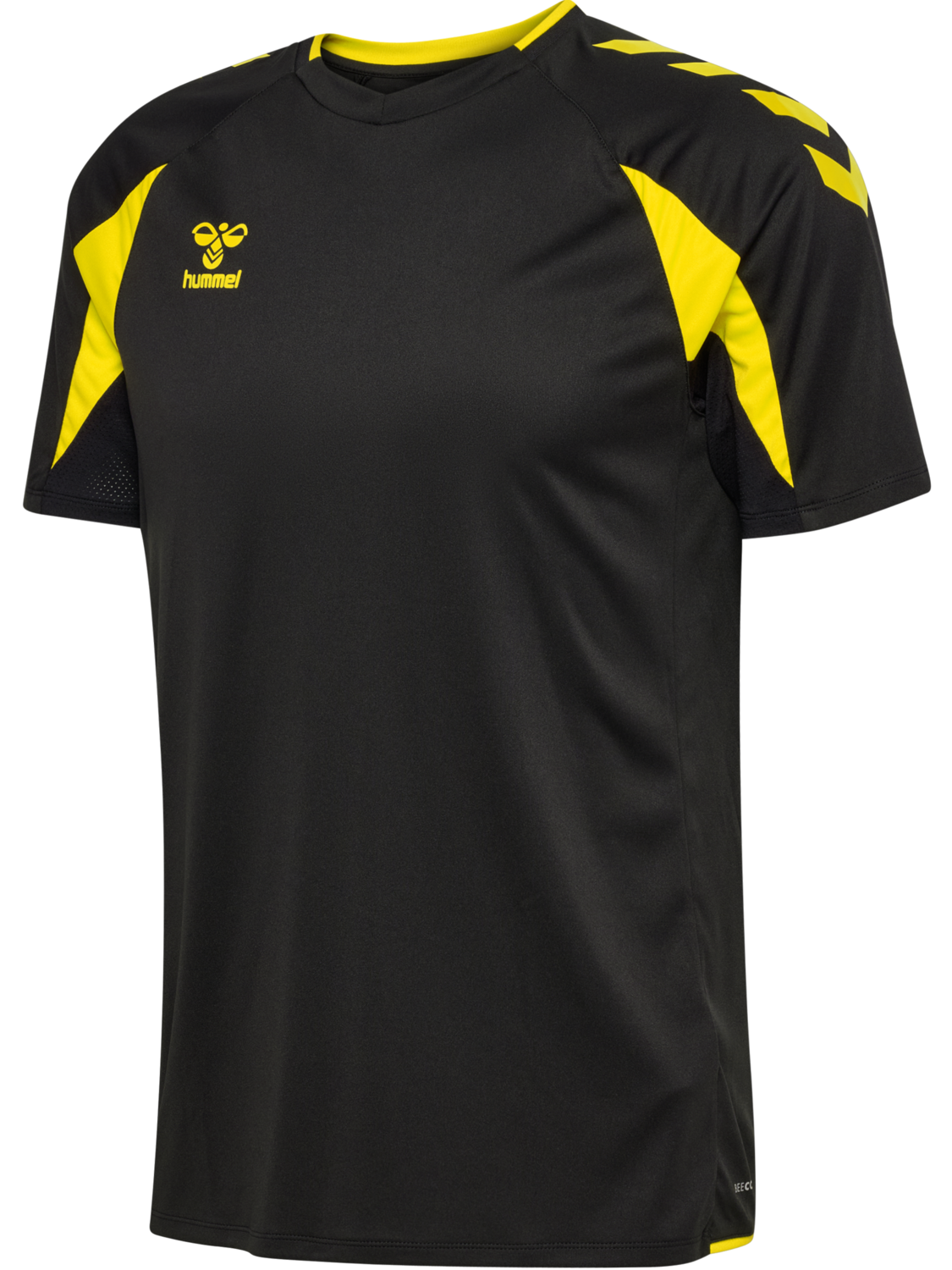 hmlCORE 2.0 JERSEY S/S, BLACK/BLAZING YELLOW, packshot