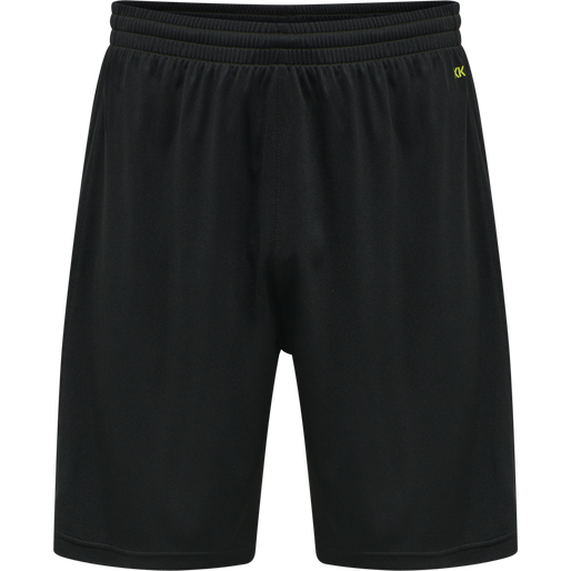 hmlCORE XK POLY SHORTS, BLACK/LIME POPSICLE, packshot