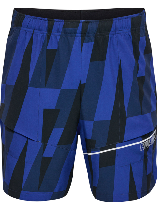 hmlCOURT AOP POCKET SHORTS, SODALITE BLUE, packshot