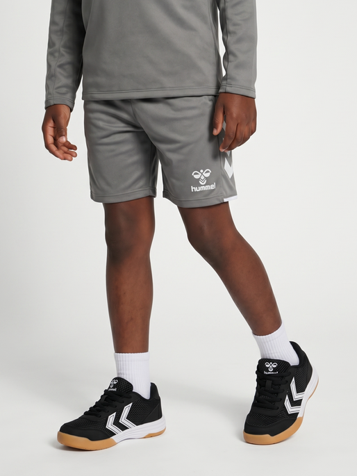 hmlCORE 2.0 SHORTS KIDS, STEEL GRAY/WHITE, model