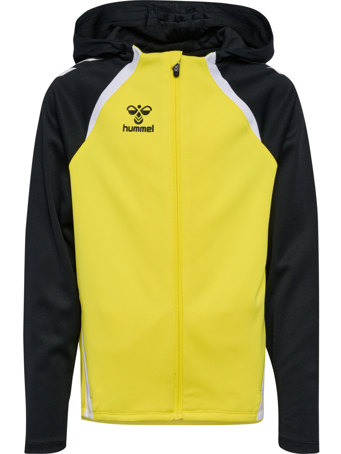 hmlLEAD 2.0 ZIP HOODIE KIDS, BLAZING YELLOW/BLACK, packshot