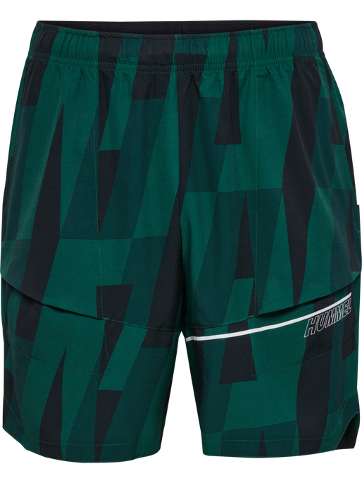 hmlCOURT AOP POCKET SHORTS, RAIN FOREST, packshot