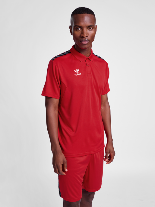 hmlAUTHENTIC FUNCTIONAL POLO, TRUE RED, model