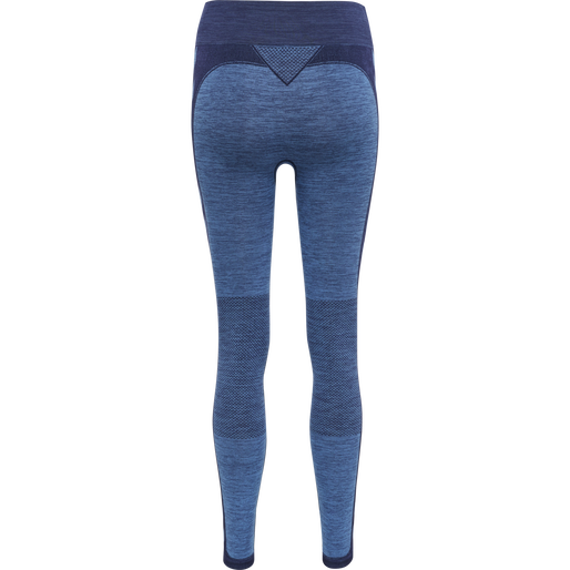 hmlCLEA SEAMLESS MID WAIST TIGHTS, GRANADA SKY/NAVY PEONY MELANGE, packshot
