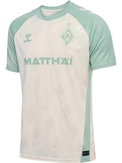 WER 24/25 AWAY JERSEY S/S, MARSHMELLOW/SILT GREEN, packshot