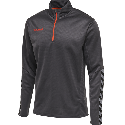 hmlAUTHENTIC KIDS HALF ZIP SWEATSHI, ASPHALT, packshot