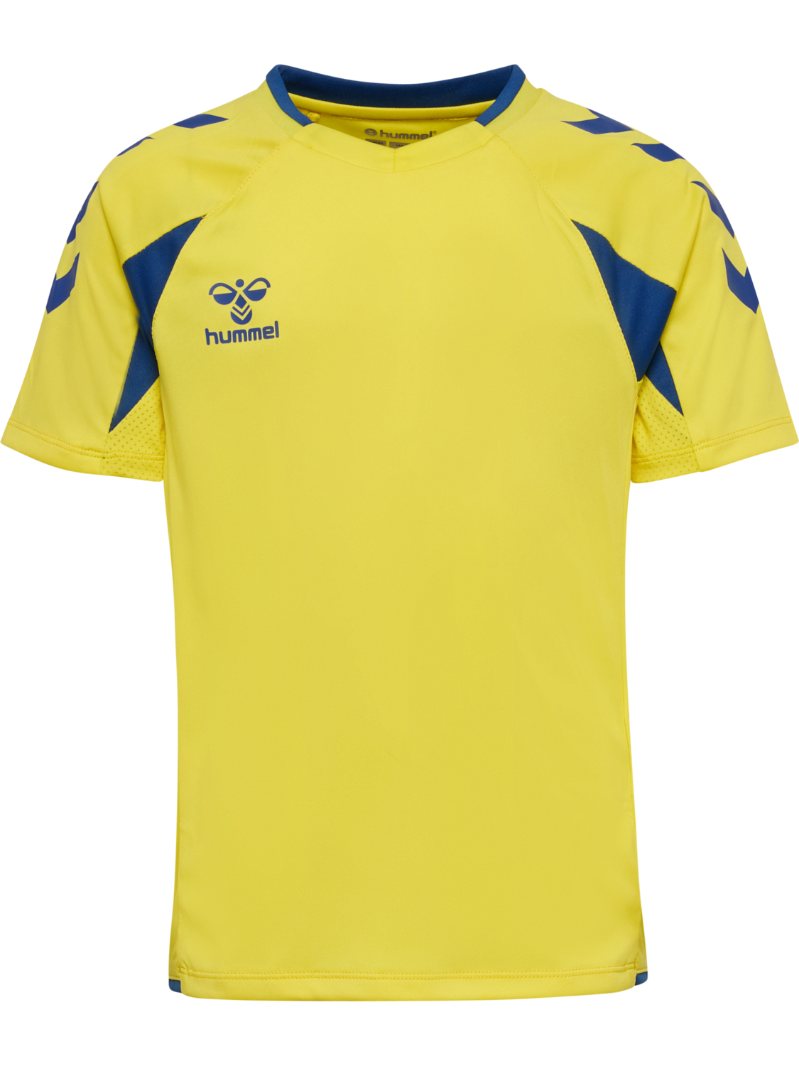 hmlCORE 2.0 JERSEY S/S KIDS, BLAZING YELLOW/TRUE BLUE, packshot