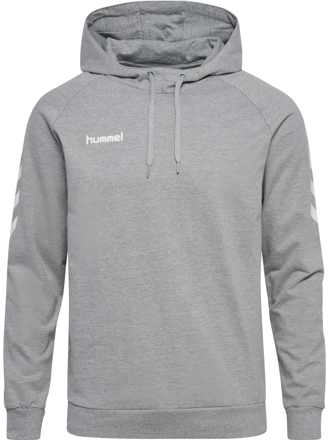 HMLGO COTTON HOODIE, GREY MELANGE, packshot