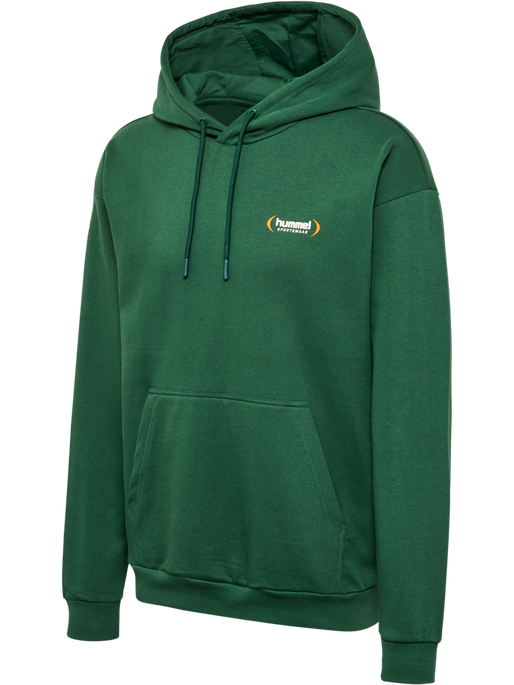 hmlFELIX LOOSE HOODIE, DARK GREEN, packshot