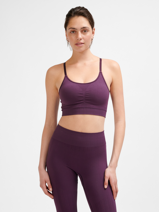 hmlMT DEFINE SEAMLESS PADDED BRA, PLUM PERFECT, model