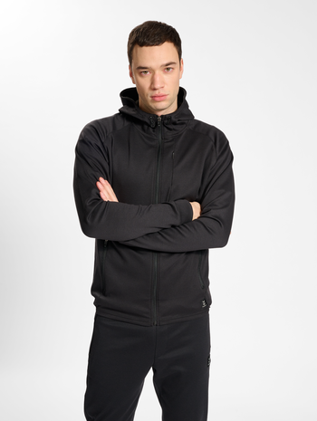 hmlMT INTERVAL ZIP HOODIE, BLACK, model