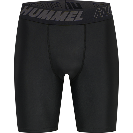 hmlTE TOPAZ 2-PACK TIGHT SHORTS, BLACK/INSIGINA BLUE, packshot
