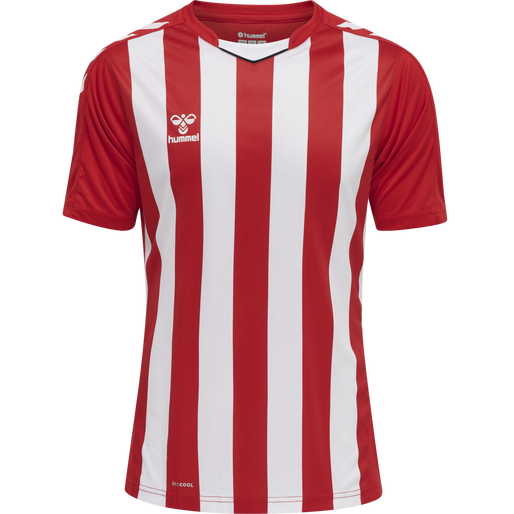 hmlCORE XK STRIPED JERSEY S/S, TRUE RED/WHITE, packshot