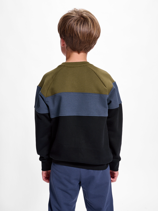 hmlCLAES SWEATSHIRT, BEECH, model