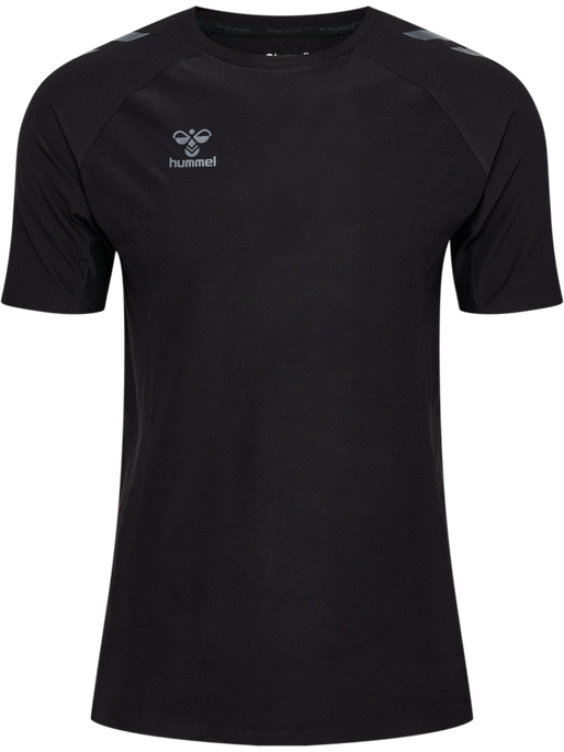 hmlCIMA 2.0 JERSEY S/S, BLACK MELANGE, packshot