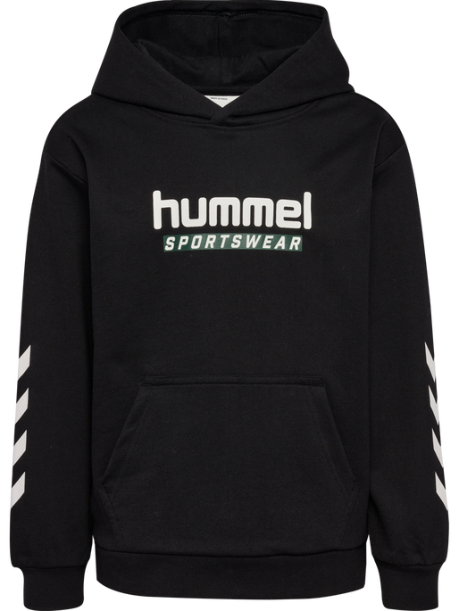 hmlJR LOGO HOODIE, BLACK hmlJR LOGO HOODIE, BLACK, packshot