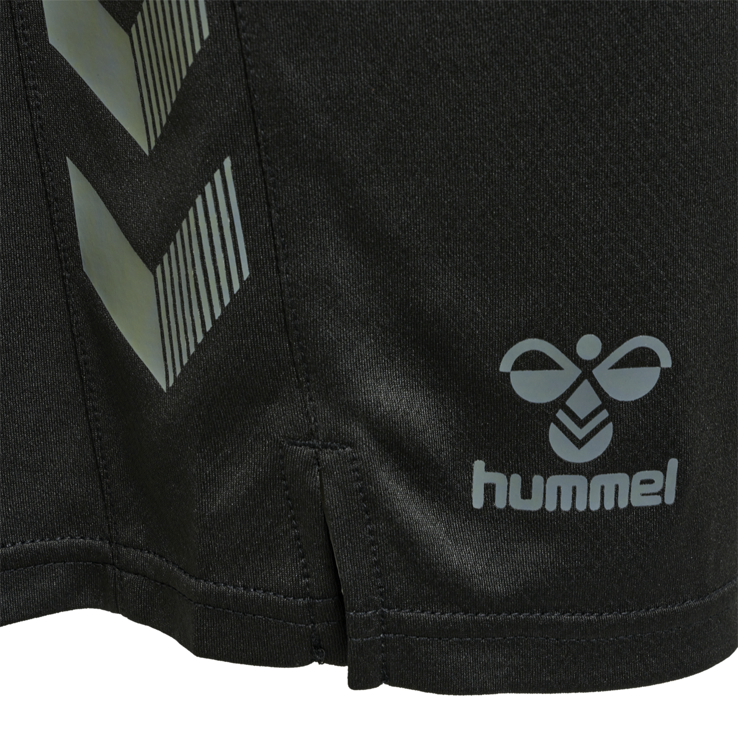 hmlONGRID POLY SHORTS, JET BLACK/FORGED IRON, packshot