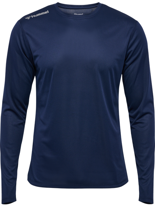 hmlRUN JERSEY L/S, BLACK IRIS, packshot
