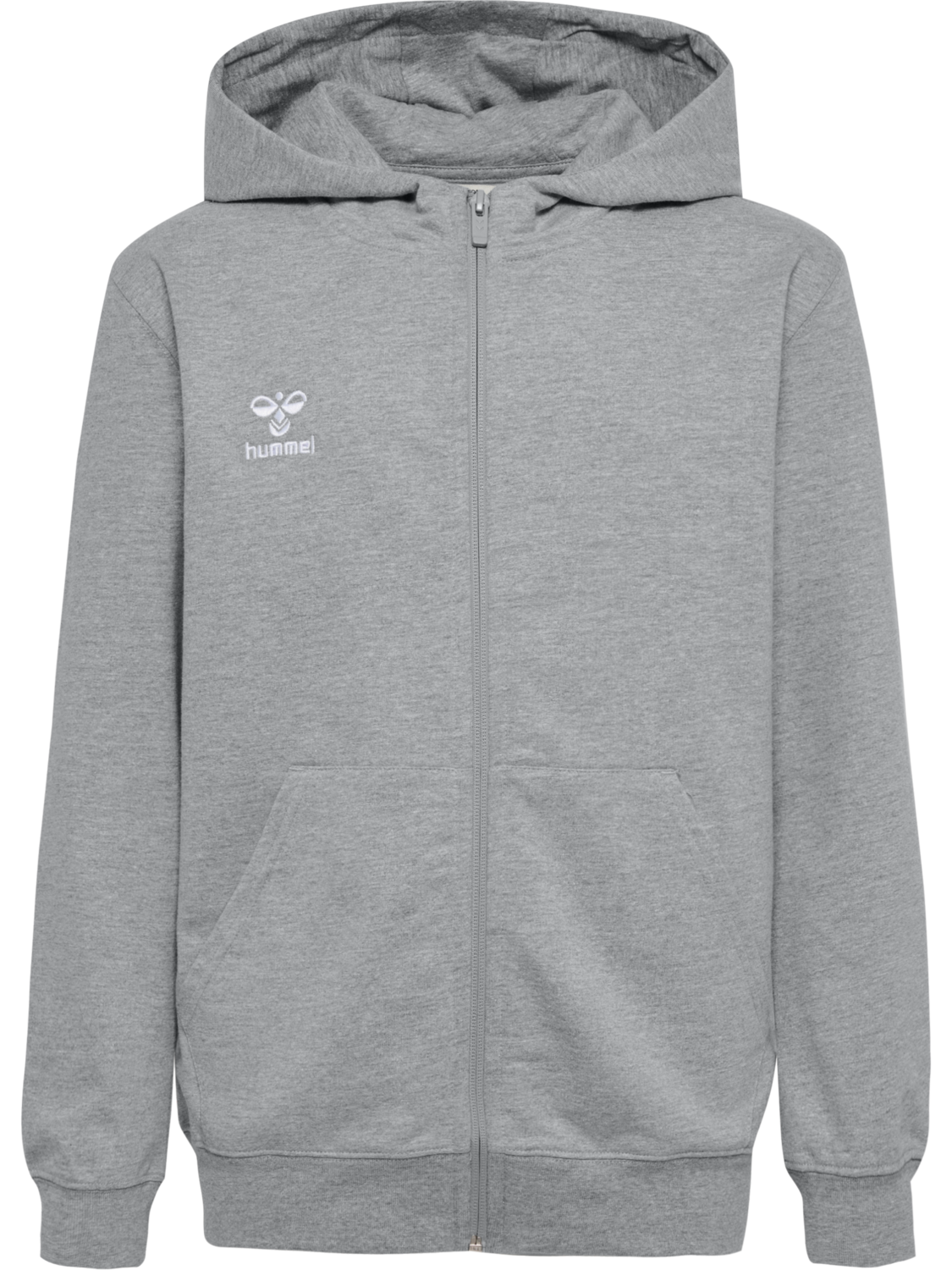 hmlGO 2.0 ZIP HOODIE KIDS, GREY MELANGE, packshot