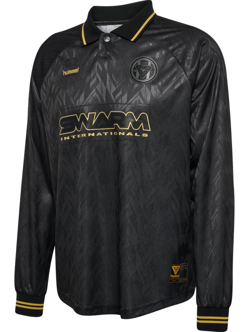 hmlLOOSE BAY SOCCER JERSEY L/S, BLACK, packshot