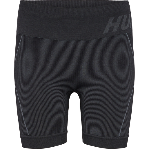 hmlTE CHRISTEL SEAMLESS SHORTS, BLACK/ASPHALT MELANGE, packshot