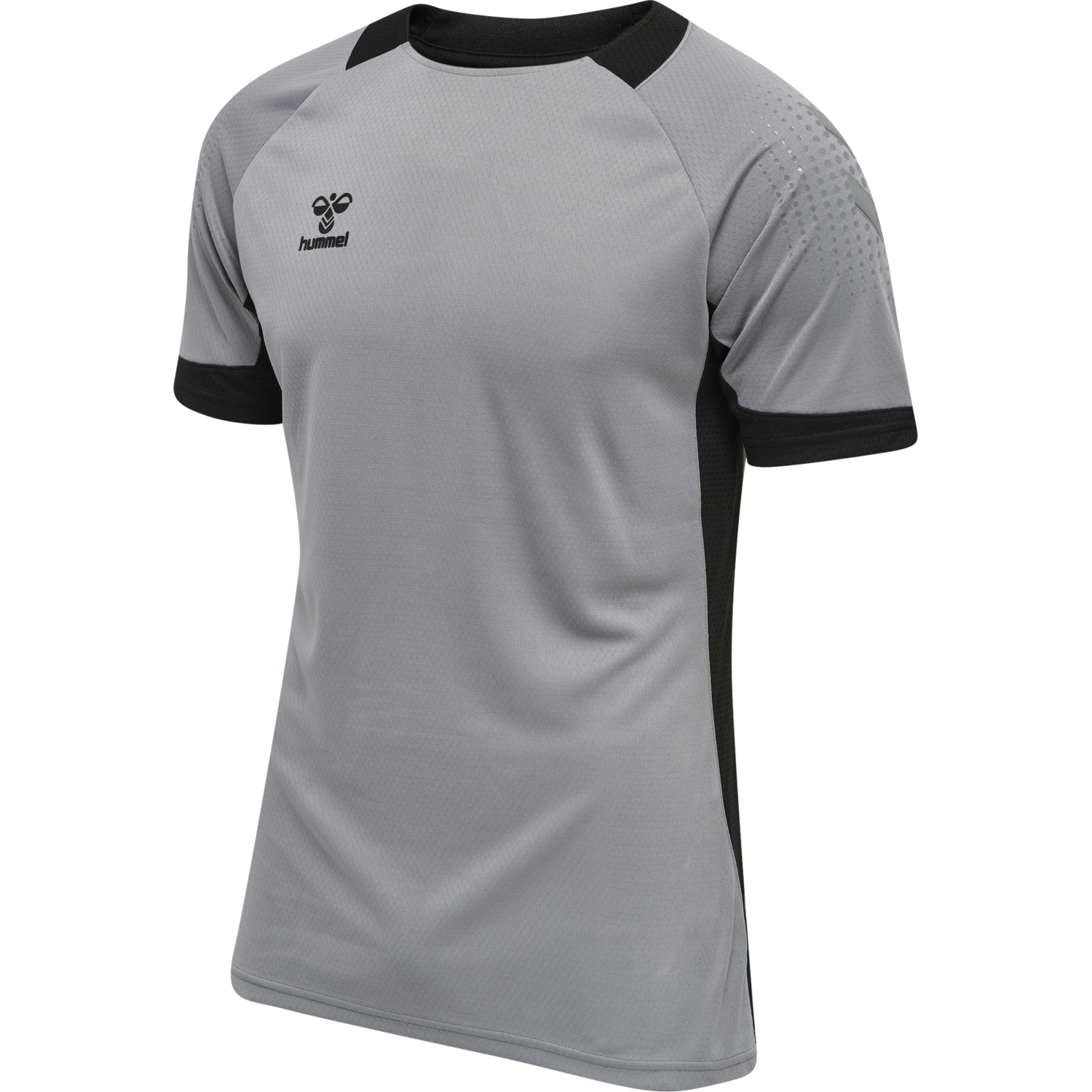 hmlLEAD S/S POLY JERSEY, GREY MELANGE, packshot