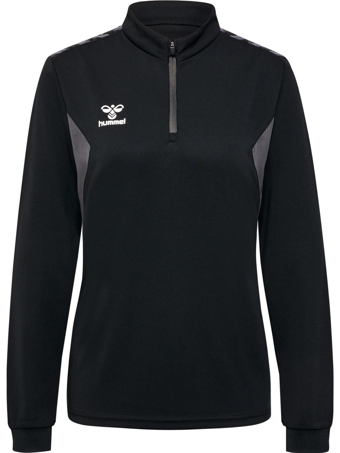 hmlAUTHENTIC HALF ZIP SWEAT WOMAN, BLACK, packshot