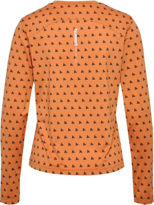 hmlFAST W T-SHIRT L/S, DUSTY ORANGE, packshot